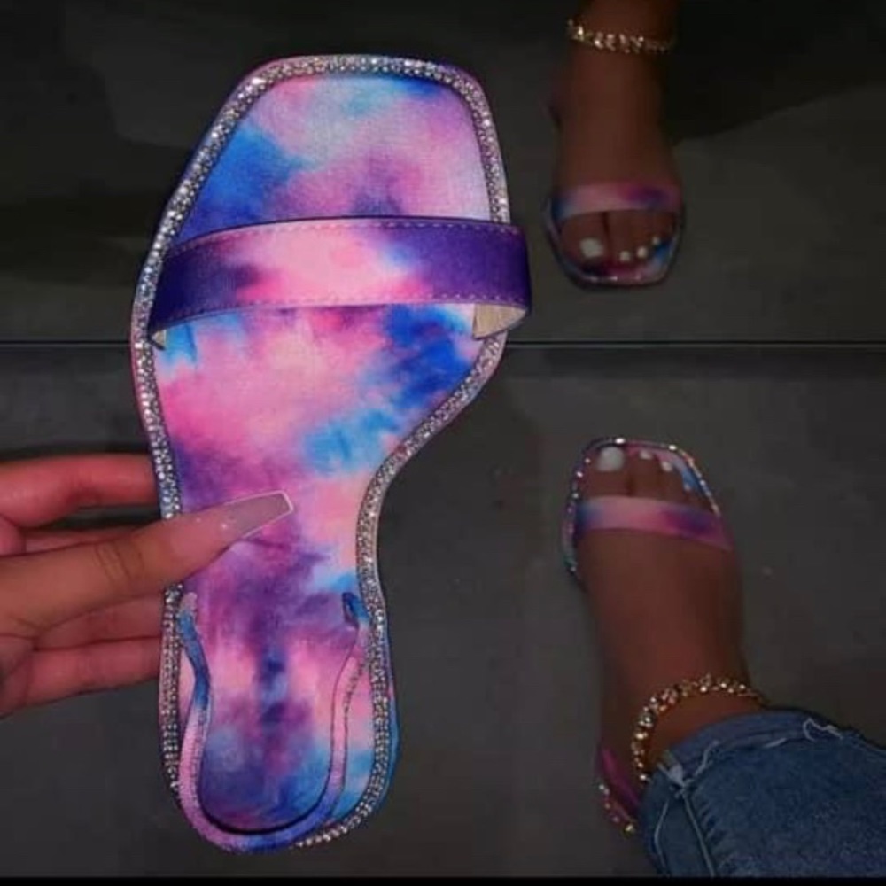 One rainbow flat sandals with strap